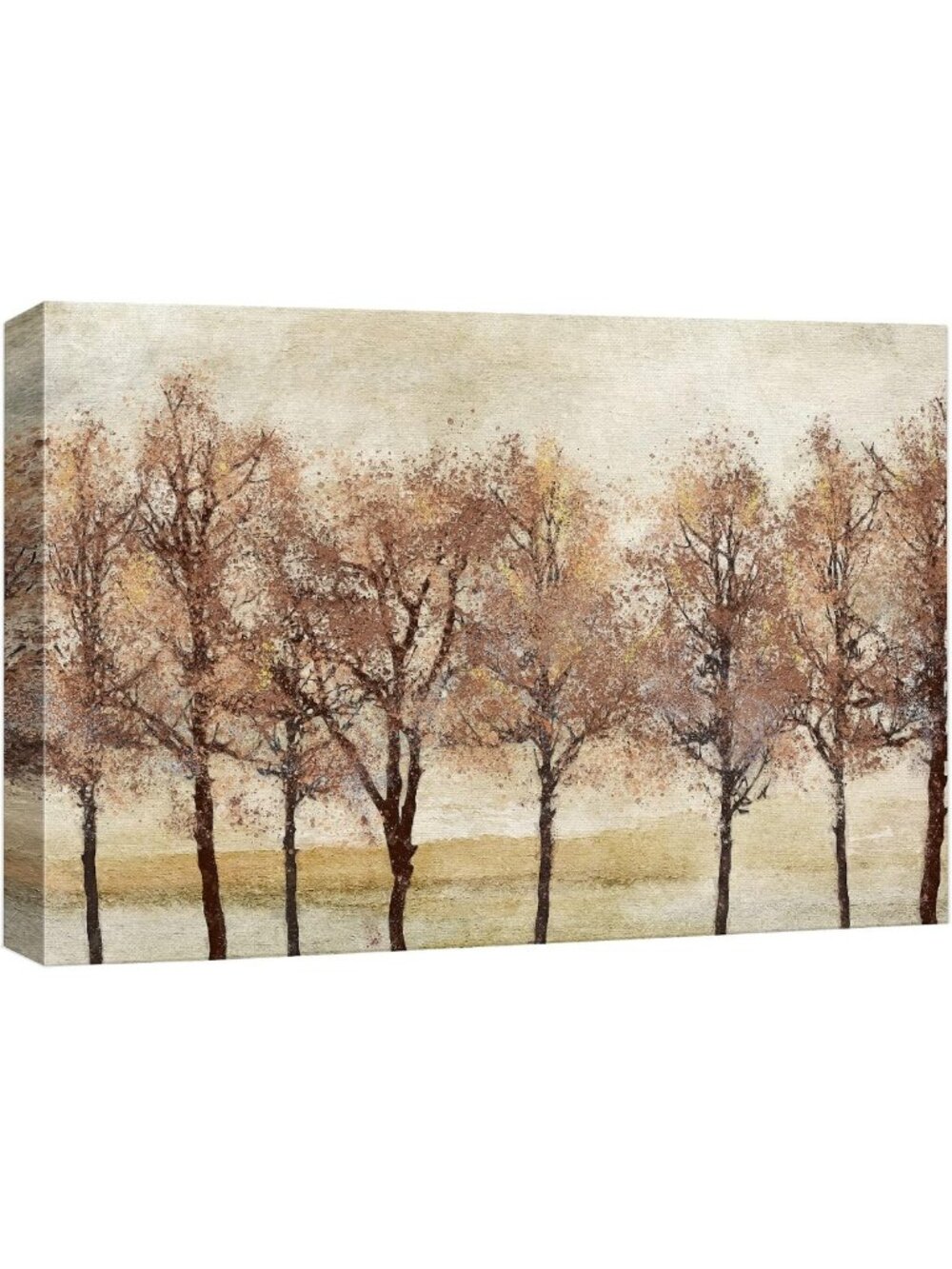 Autumn Canvas Wall Art - Fall Orange Leaf Forest Landscape, Rustic Nature Decor